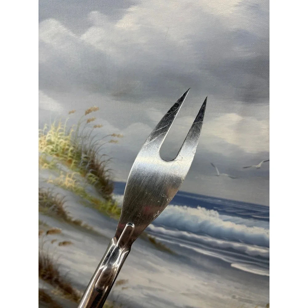 Revere Ware Stainless Steel Meat Fork 2 Tine Carving Serving Tool 12.5 Inch